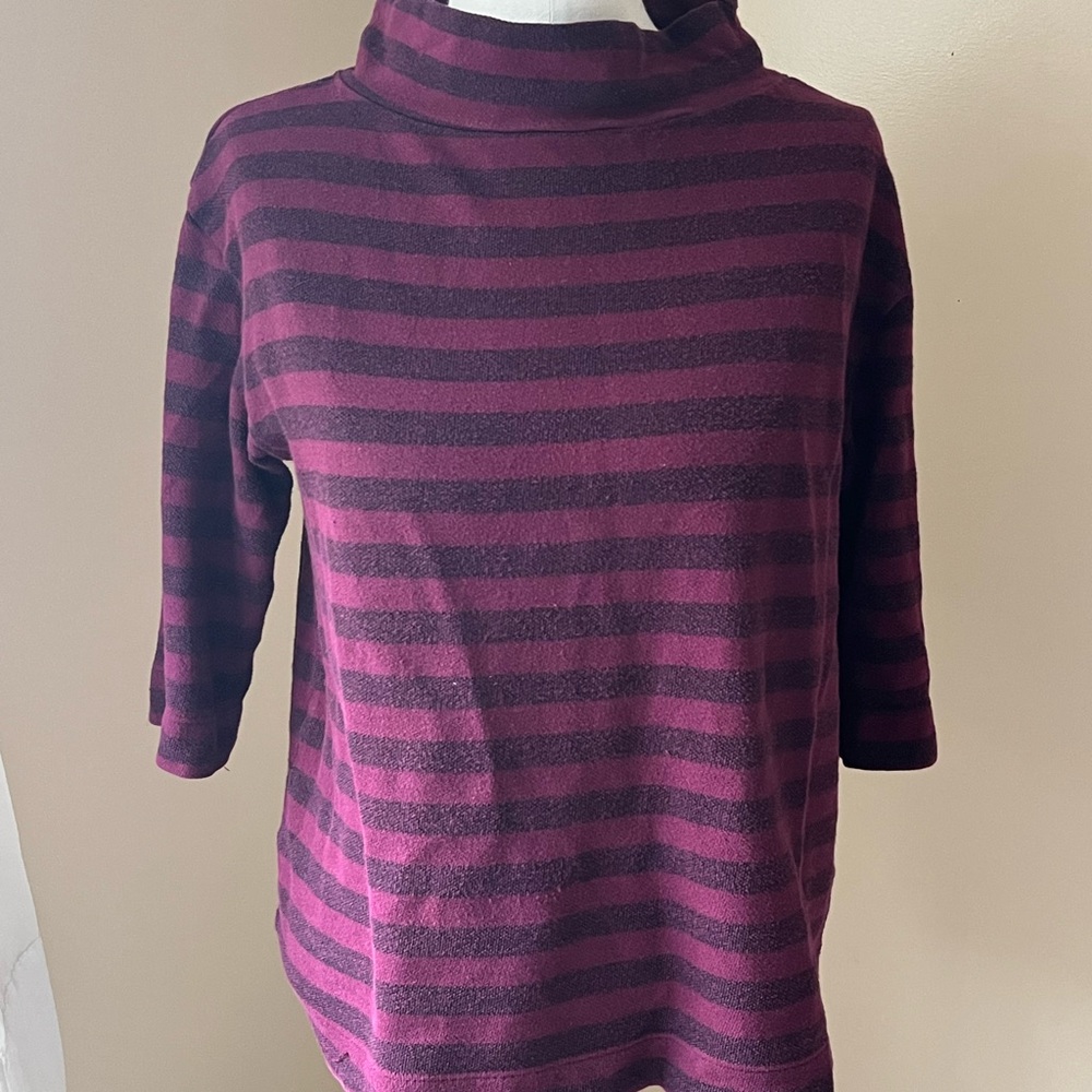 t.la XS Mock Neck Striped Knit Top, GUC